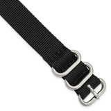 Image of 18mm 10.5" Black Military-style Nylon Silver-tone Buckle Watch Band