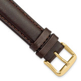 Image of 18mm 7.5" Brown Smooth Leather Chrono Gold-tone Buckle Watch Band