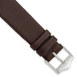 Image of 18mm 7.5" Flat Brown Leather Silver-tone Buckle Watch Band