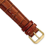 Image of 18mm 7.5" Havana Croc Style Leather Dark Stitch Gold-tone Buckle Watch Band