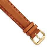 Image of 18mm 7.5" Havana Italian Leather Gold-tone Buckle Watch Band