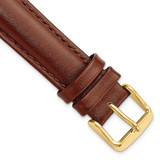 Image of 18mm 7.5" Havana Leather Chrono Gold-tone Buckle Watch Band