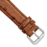 Image of 18mm 7.5" Havana Ostrich Style Grain Leather Silver-tone Buckle Watch Band