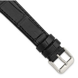 Image of 18mm 7.75" Black Matte Gator Style Grain Calfskin Leather Watch Band