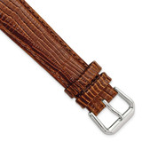 Image of 19mm 7.5" Havana Snake Style Grain Leather Silver-tone Buckle Watch Band