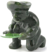 Image of 2 Inch Genuine Natural Nephrite Jade Gold Panner Figurine