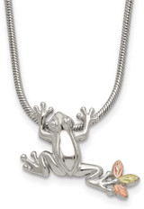 Image of 20" Landstroms Mt Rushmore Black Hills 925 Silver & 12K Gold Frog Slide Necklace