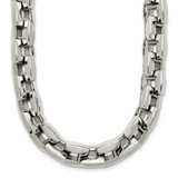 20 inch Stainless Steel 8mm Polished Square Link Chain Necklace