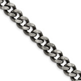 20 inch Stainless Steel Oxidized 9.25mm Curb Chain Necklace