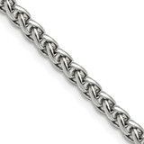 Image of 20" Stainless Steel Polished 5mm Wheat Chain Necklace
