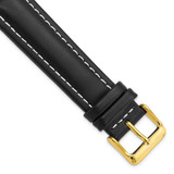 Image of 20mm 7.5" Black Oil Tanned Leather Gold-tone Buckle Watch Band