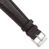 Image of 20mm 7.5" Brown Genuine Lizard Leather Silver-tone Buckle Watch Band