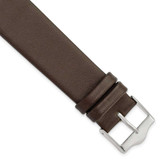 Image of 20mm 7.5" Flat Brown Leather Silver-tone Buckle Watch Band
