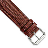 Image of 20mm 7.5" Havana Snake Style Grain Leather Silver-tone Buckle Watch Band