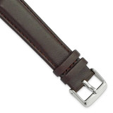 Image of 20mm 7.75" Brown Glove Leather Silver-tone Buckle Watch Band
