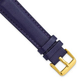 Image of 20mm 7.75" Navy Glove Leather Gold-tone Buckle Watch Band