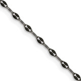 Image of 22" Stainless Steel Oxidized 2.5mm Fancy Chain Necklace