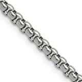 Image of 22" Stainless Steel Polished 3.9mm Rounded Box Chain Necklace