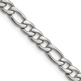 Image of 22" Stainless Steel Polished 6.3mm Figaro Chain Necklace