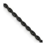 Image of 22" Stainless Steel Polished Black IP-plated 2.4mm Rope Chain Necklace