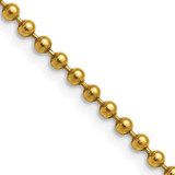 Image of 22" Stainless Steel Polished Yellow IP-plated 3mm Ball Chain Necklace