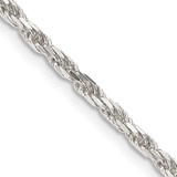 Image of 22" Sterling Silver 2.5mm Diamond-cut Rope Chain Necklace w/4in ext.