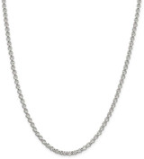 Image of 22" Sterling Silver 3mm Square Spiga Chain Necklace