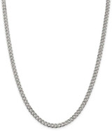 Image of 22" Sterling Silver 4.5mm Pave Curb Chain Necklace