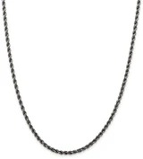 Image of 22" Sterling Silver Ruthenium-plated 3mm Rope Chain Necklace