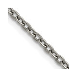 Image of 22" Titanium Polished 3.5mm Cable Chain Necklace