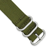 Image of 22mm 10.5" Olive Military-style Nylon Silver-tone Buckle Watch Band