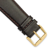 Image of 22mm 6.75" Short Brown Smooth Leather Chrono Gold-tone Buckle Watch Band