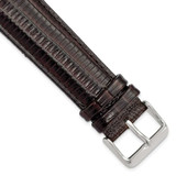 Image of 22mm 7.5" Brown Teju Lizard Style Grain Leather Silver-tone Buckle Watch Band