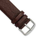 Image of 22mm 7.75" Brown Distressed Leather Silver-tone Buckle Watch Band