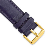 Image of 22mm 7.75" Navy Glove Leather Gold-tone Buckle Watch Band