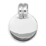 Image of 23mm (7/8") Round Engravable Pendant with 2 Line Bail 925 Sterling Silver - LIMITED STOCK