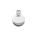 Image of 23mm (7/8") Round Engravable Pendant with 2 Line Bail 925 Sterling Silver - LIMITED STOCK