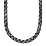 24 inch Stainless Steel 5.89mm Antiqued Box Chain Necklace
