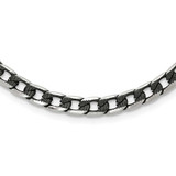 Image of 24" Stainless Steel 6.75mm Brushed & Textured Black IP-plated Curb Chain Necklace