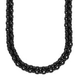 24 inch Stainless Steel 7.5mm Polished Black IP-plated Chain Necklace