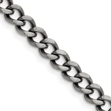 Image of 24" Stainless Steel Antiqued 6.7mm Curb Chain Necklace