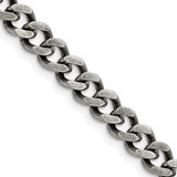 Image of 24" Stainless Steel Oxidized 7.5mm Curb Chain Necklace