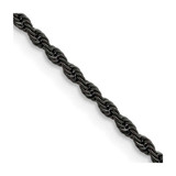 Image of 24" Stainless Steel Polished Black IP-plated 2.4mm Rope Chain Necklace