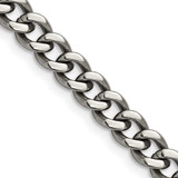 Image of 24" Titanium Polished 7.5mm Curb Chain Necklace with Lobster Clasp