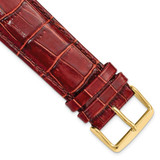Image of 24mm 7.5" Havana Croc Style Leather Chrono Gold-tone Buckle Watch Band