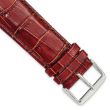 Image of 24mm 7.5" Havana Croc Style Leather Chrono Silver-tone Buckle Watch Band