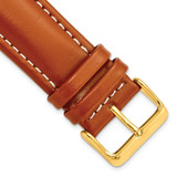 Image of 24mm 7.5" Saddle Oil Tanned Leather Gold-tone Buckle Watch Band