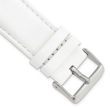 Image of 24mm 7.75" White Glove Leather Silver-tone Buckle Watch Band