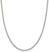 Image of 26" Sterling Silver Polished 3.15mm Curb Chain Necklace