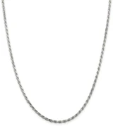 Image of 26" Sterling Silver Rhodium-plated 2.5mm Diamond-cut Rope Chain Necklace